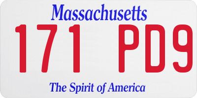 MA license plate 171PD9