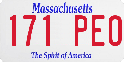 MA license plate 171PE0