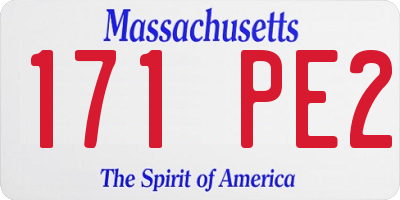 MA license plate 171PE2