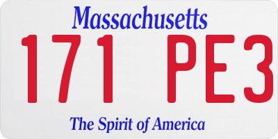 MA license plate 171PE3