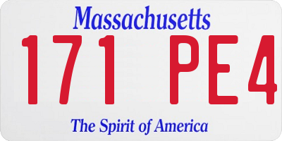 MA license plate 171PE4