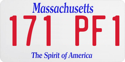 MA license plate 171PF1