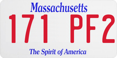 MA license plate 171PF2