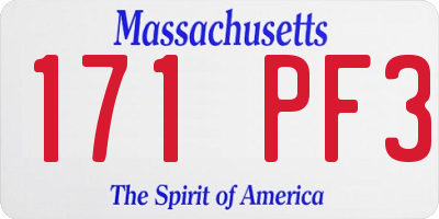 MA license plate 171PF3