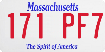 MA license plate 171PF7