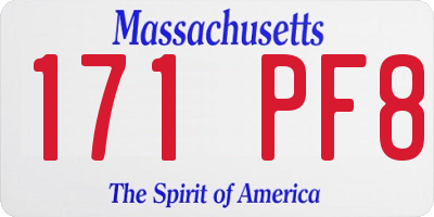 MA license plate 171PF8