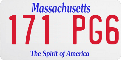 MA license plate 171PG6