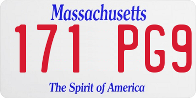 MA license plate 171PG9