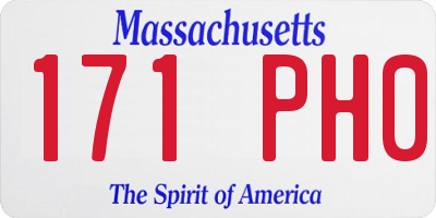 MA license plate 171PH0