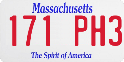 MA license plate 171PH3