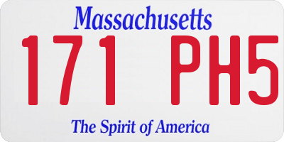 MA license plate 171PH5