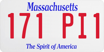 MA license plate 171PI1