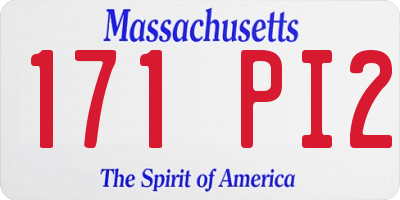 MA license plate 171PI2