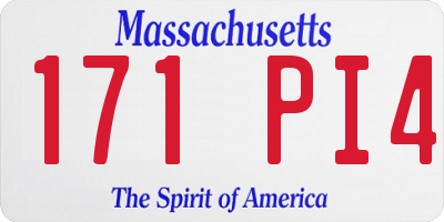 MA license plate 171PI4