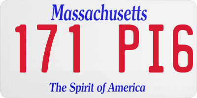 MA license plate 171PI6