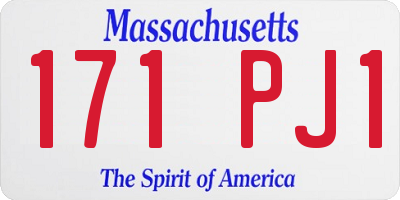 MA license plate 171PJ1