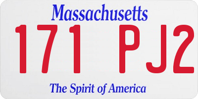 MA license plate 171PJ2