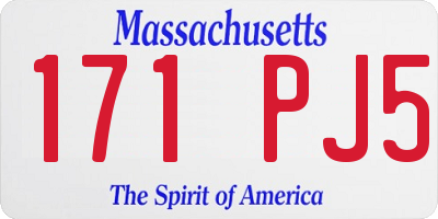 MA license plate 171PJ5