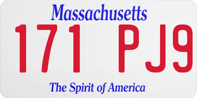 MA license plate 171PJ9