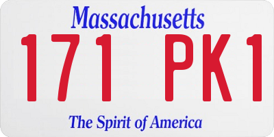 MA license plate 171PK1