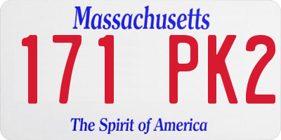 MA license plate 171PK2