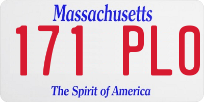 MA license plate 171PL0