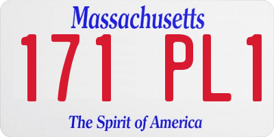 MA license plate 171PL1