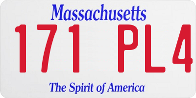 MA license plate 171PL4