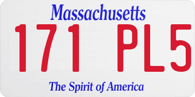 MA license plate 171PL5