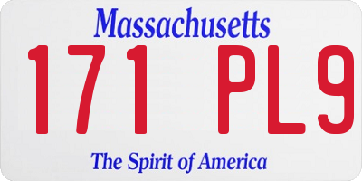 MA license plate 171PL9