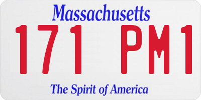 MA license plate 171PM1