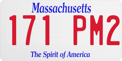 MA license plate 171PM2