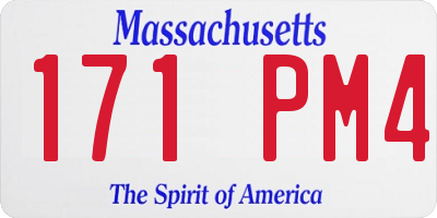 MA license plate 171PM4