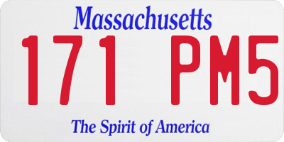 MA license plate 171PM5