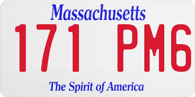 MA license plate 171PM6