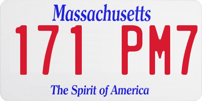 MA license plate 171PM7