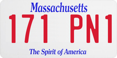 MA license plate 171PN1