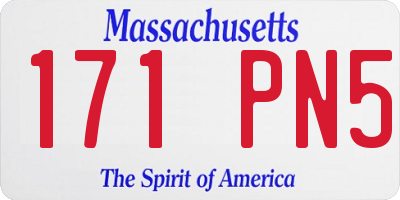 MA license plate 171PN5