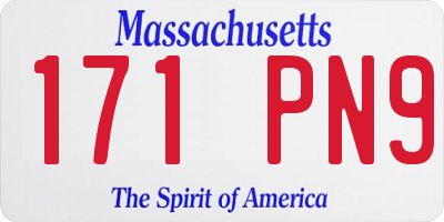 MA license plate 171PN9