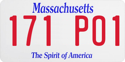 MA license plate 171PO1
