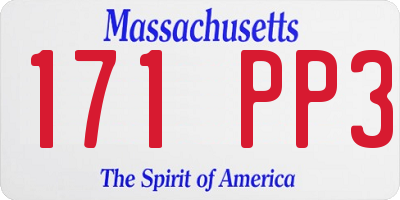 MA license plate 171PP3