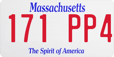MA license plate 171PP4