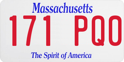 MA license plate 171PQ0