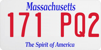 MA license plate 171PQ2
