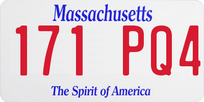MA license plate 171PQ4