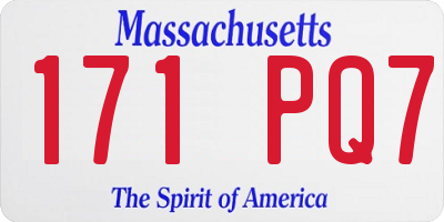 MA license plate 171PQ7
