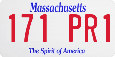 MA license plate 171PR1