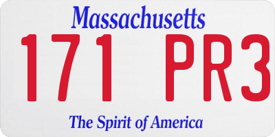 MA license plate 171PR3