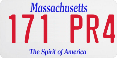 MA license plate 171PR4