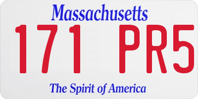 MA license plate 171PR5
